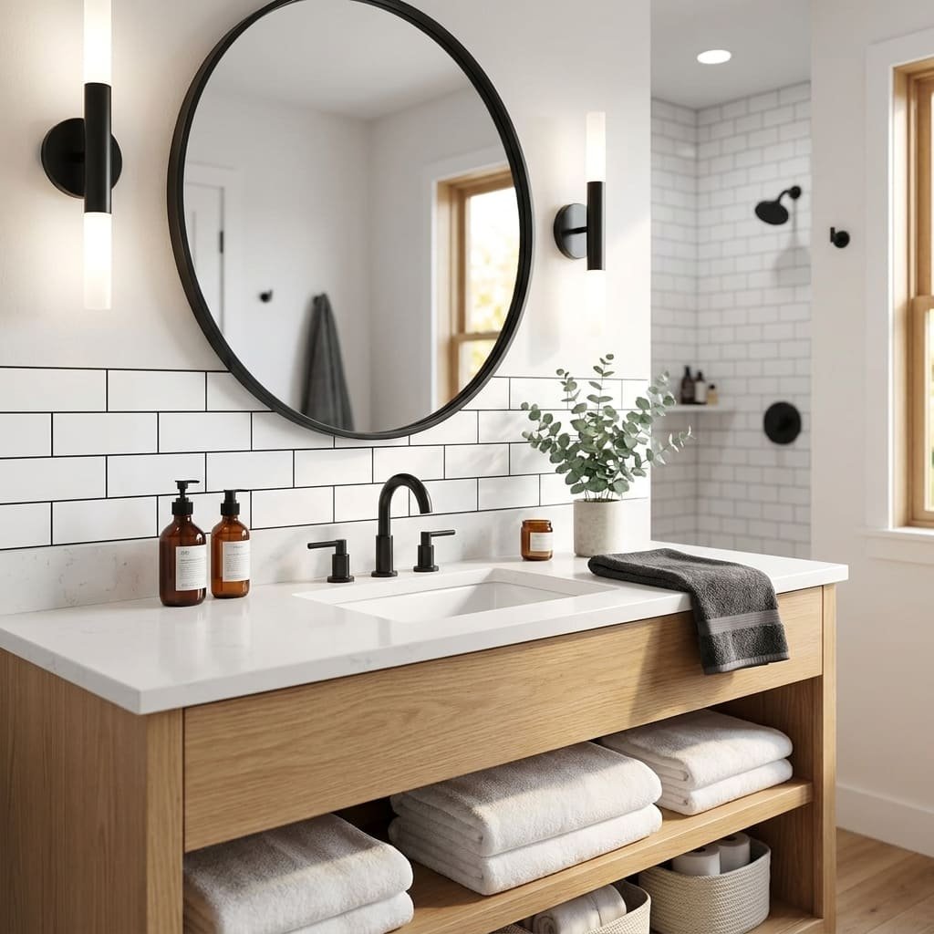 Peel and Stick Wall Tile Review: Room-by-Room Guide 2026 2 peel and stick wall tile bathroom vanity placement