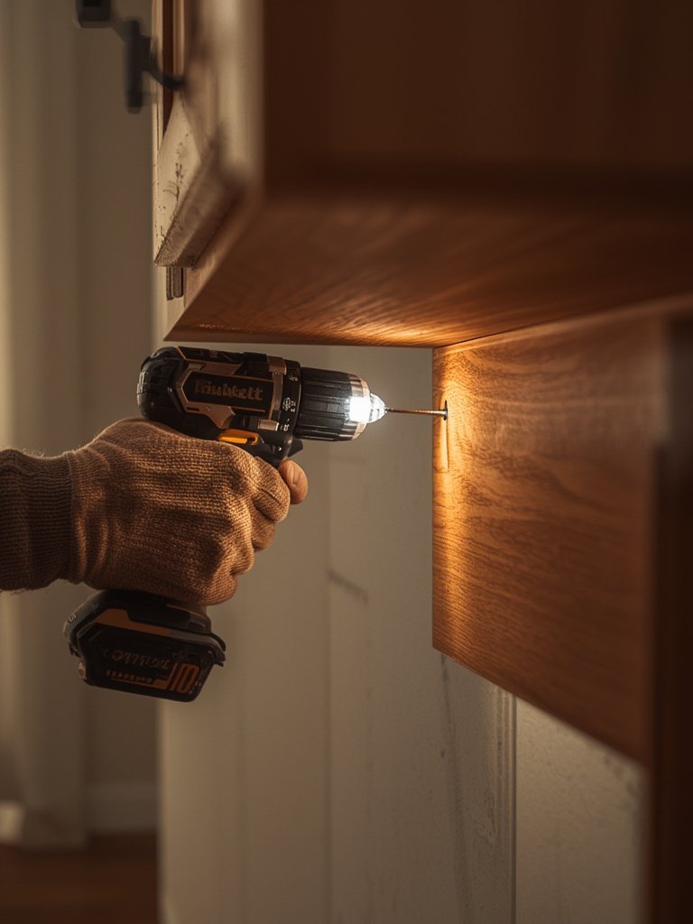 cordless drill in action