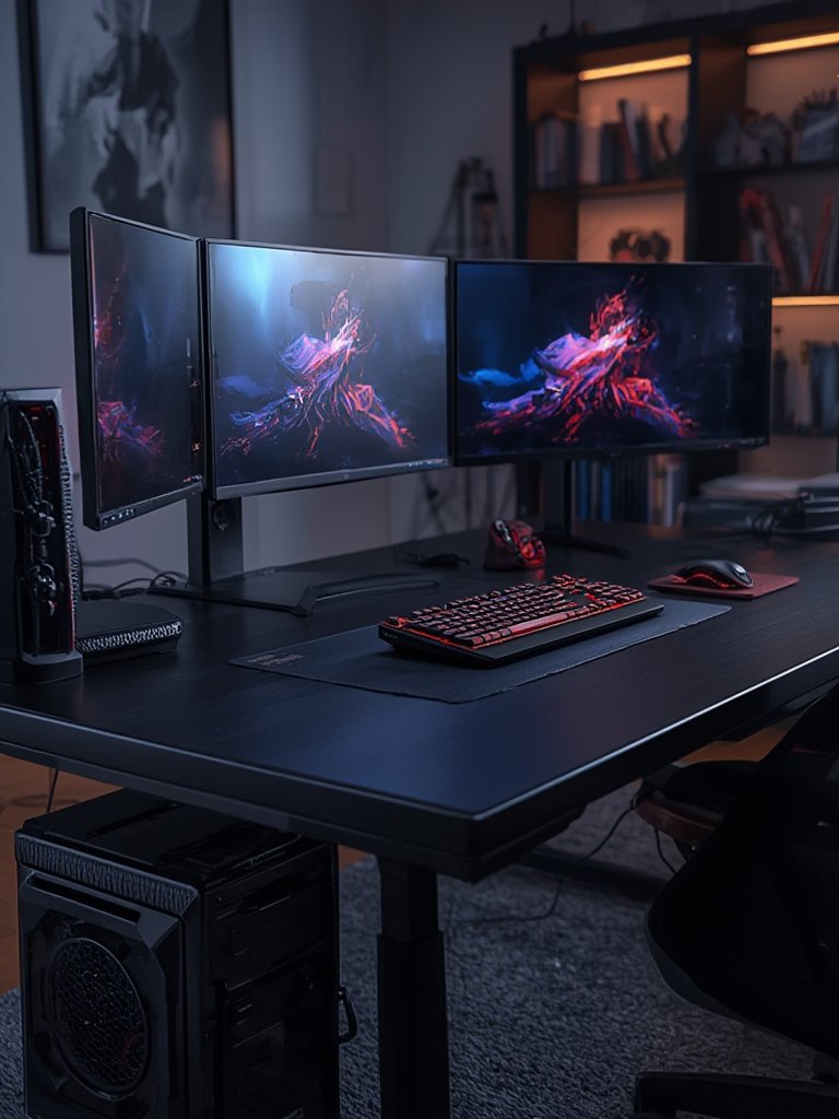 gaming desk in action