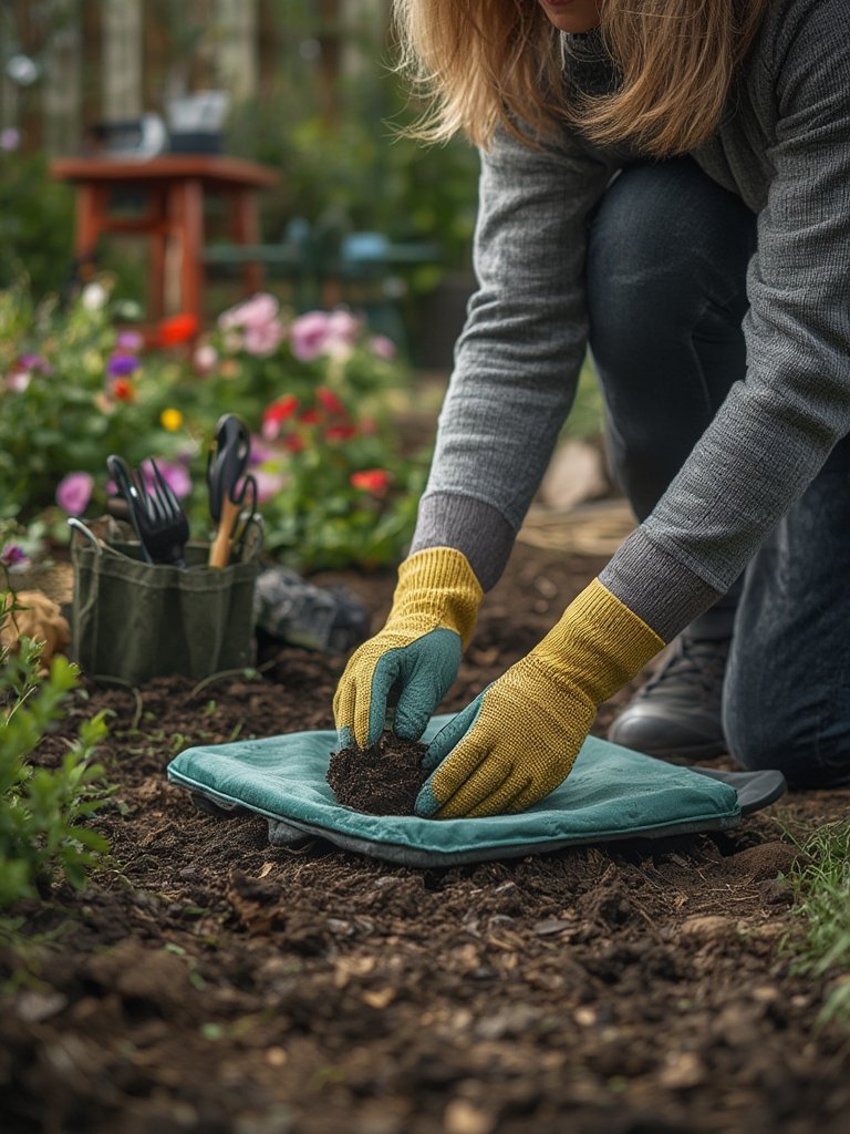 garden kneeler in action
