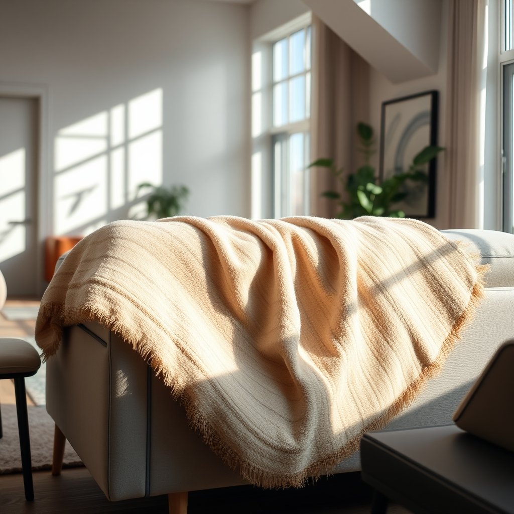 beige throw product view