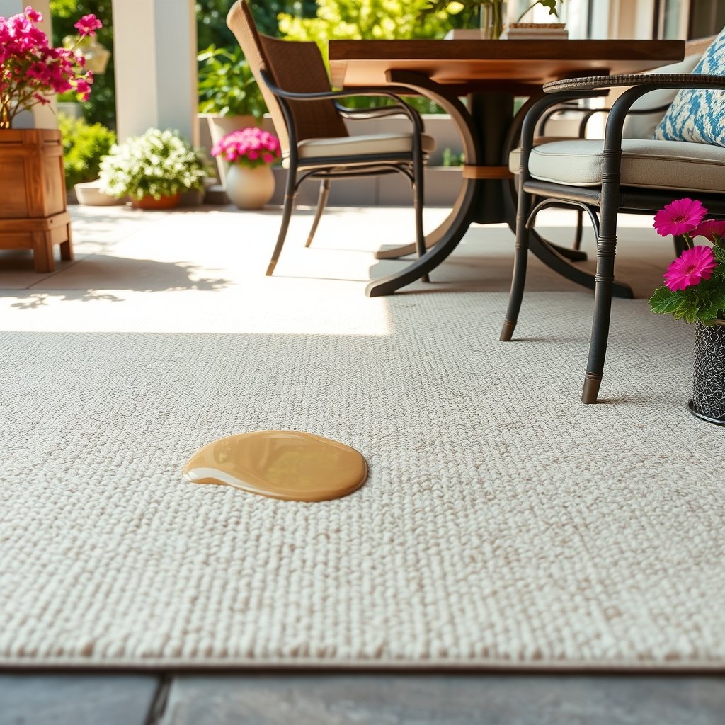 outdoor rug in action