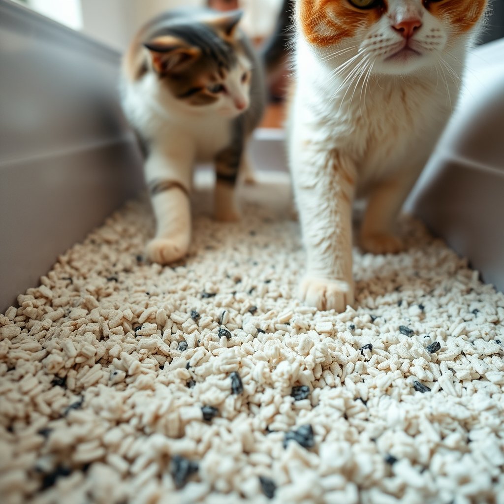 clumping litter in action