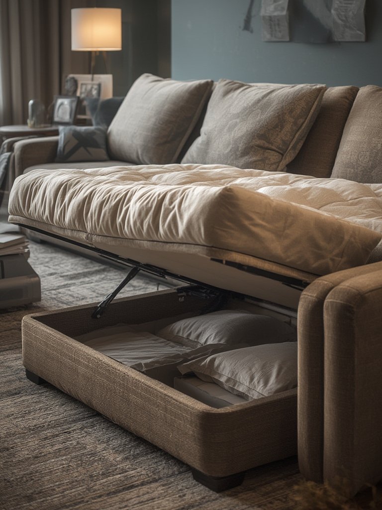 Convertible Sleeper Sofa Sectional - Illustration 2