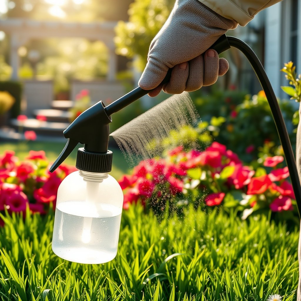 pump sprayer in action