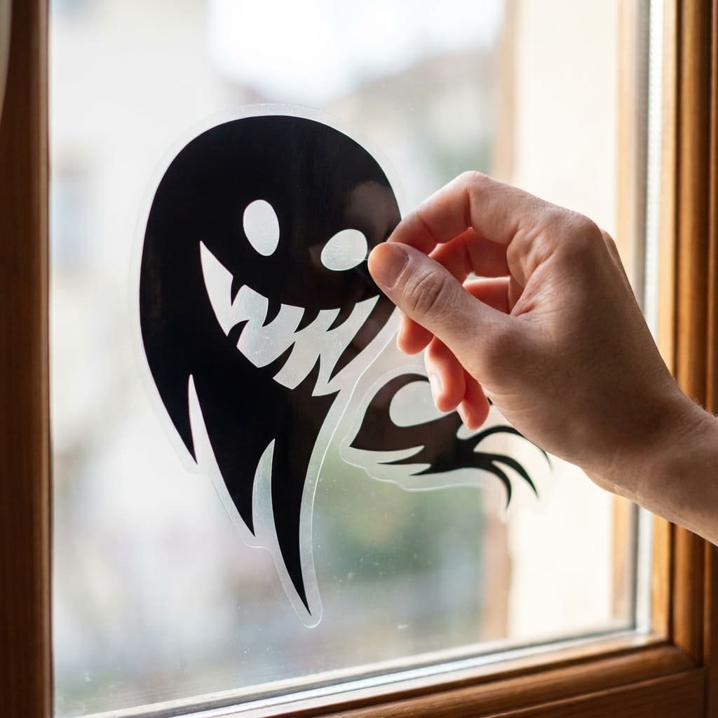 applying static window clings to glass without glue