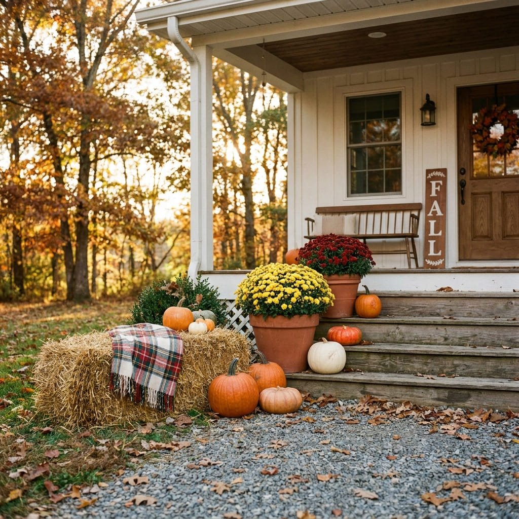 Halloween Decorating: 4 Foolproof, Damage-Free Zones to Style 4 Halloween decorating yard pumpkins and mums display