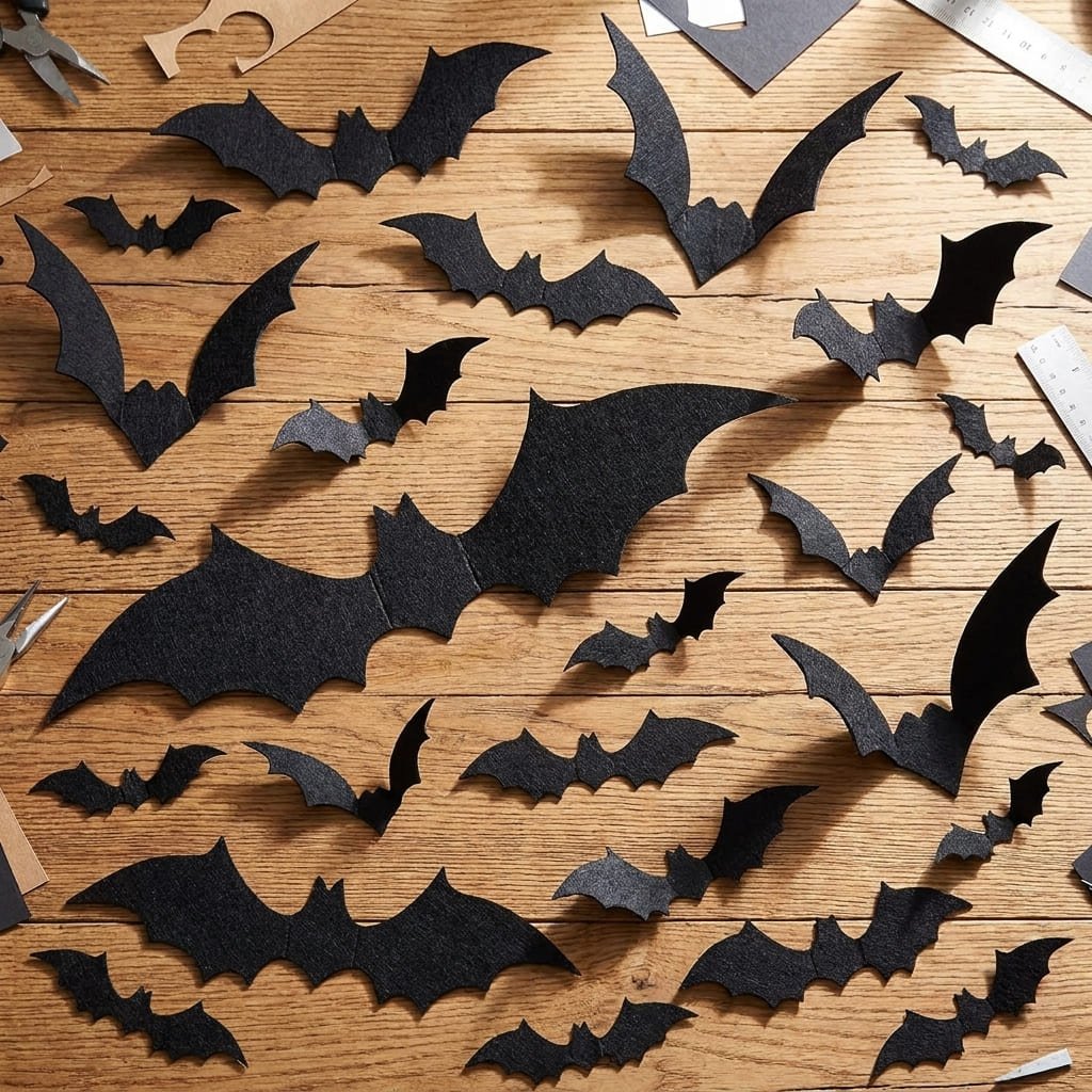 Bat Wall Decor Review: 5 Honest Truths From Verified Buyers 1 64-piece 3D bat wall decor set laid flat before assembly