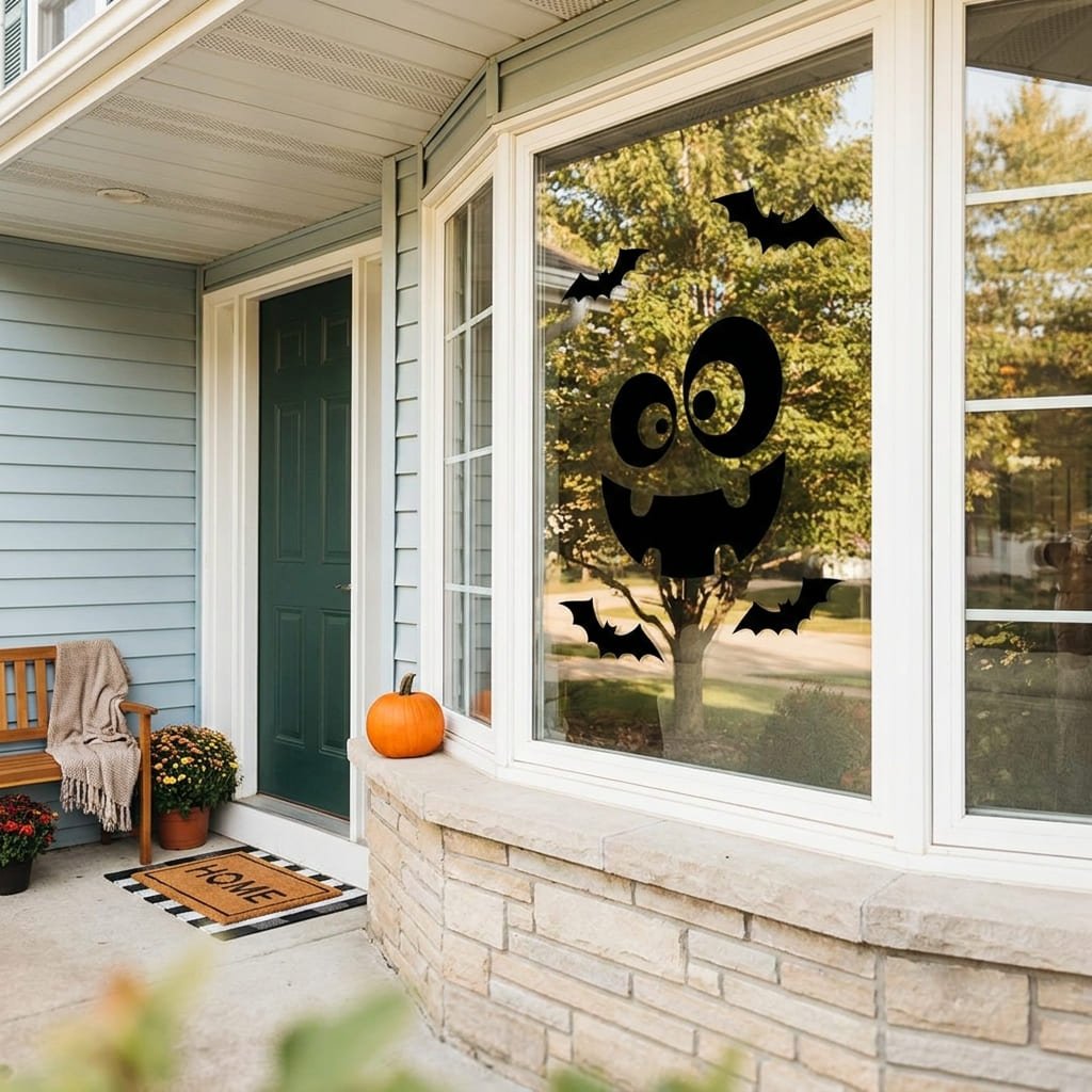 window clings on home window during daytime
