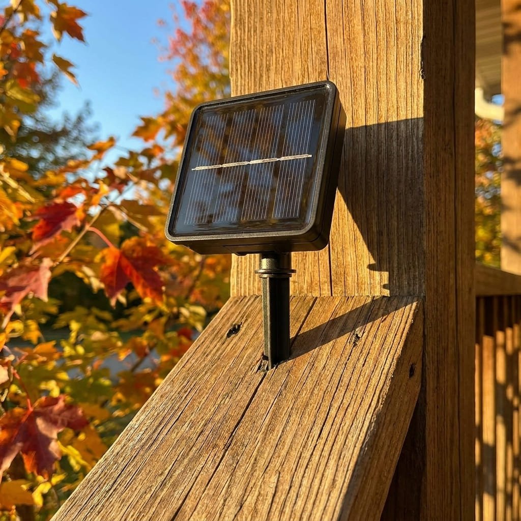 Solar Halloween Lights Review: The Honest Autumn Charging Reality Check 2 solar panel component of Halloween string lights positioned in direct sunlight