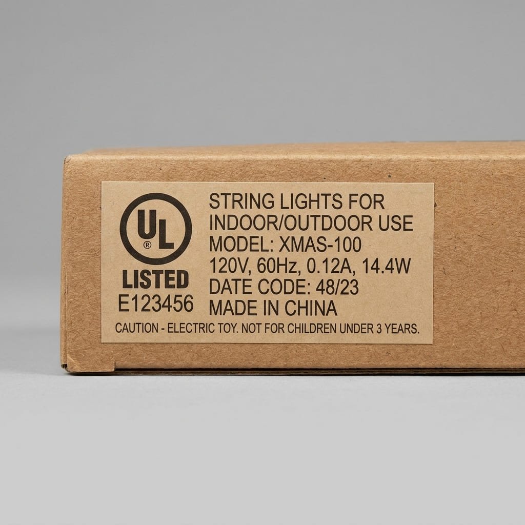 Halloween Lighting Safety: The Honest Truth Behind 1,600 Fires a Year 2 CPSC safety warning label on holiday string lights packaging